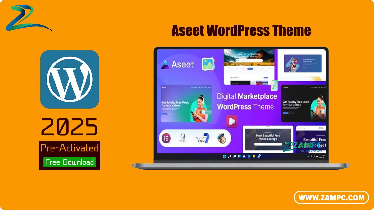 Aseet WordPress Theme ZamPC logo