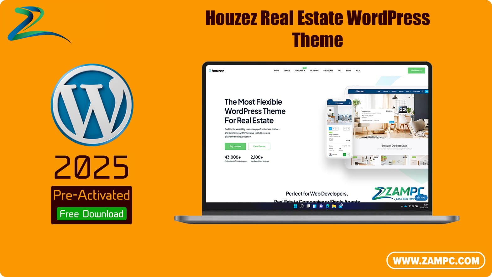 Houzez 3.4.9.1 – Real Estate WordPress Theme ZamPC