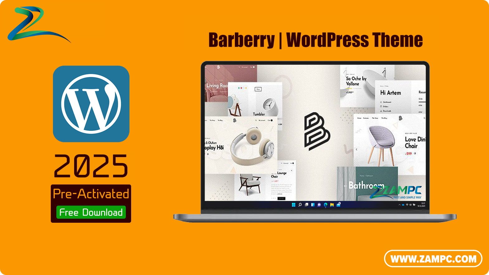Barberry WordPress Theme ZamPC