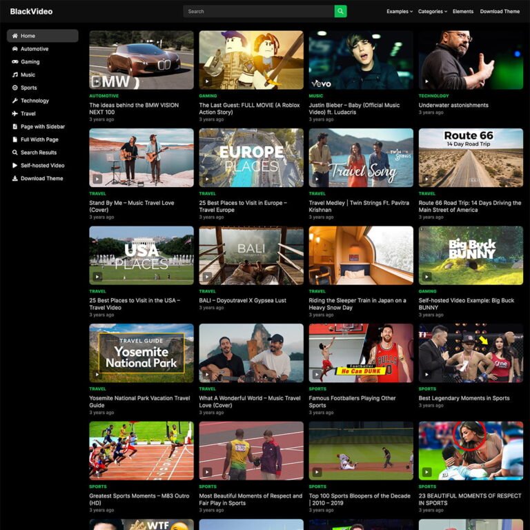 BlackVideo Pro WordPress Theme