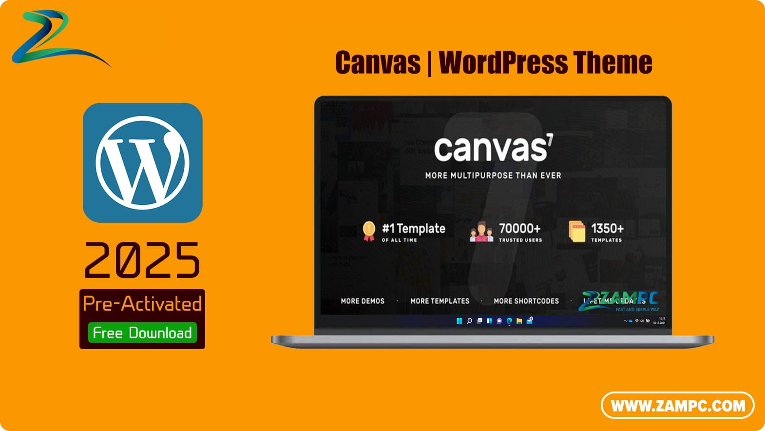 Canvas WordPress Theme ZamPC