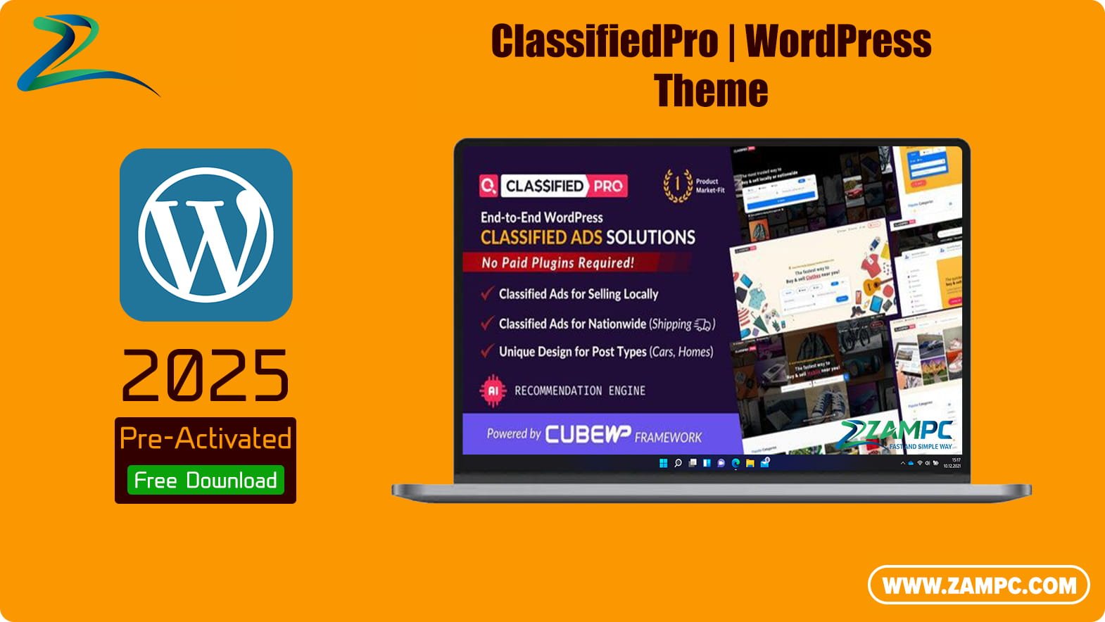 ClassifiedPro WordPress Theme ZamPC