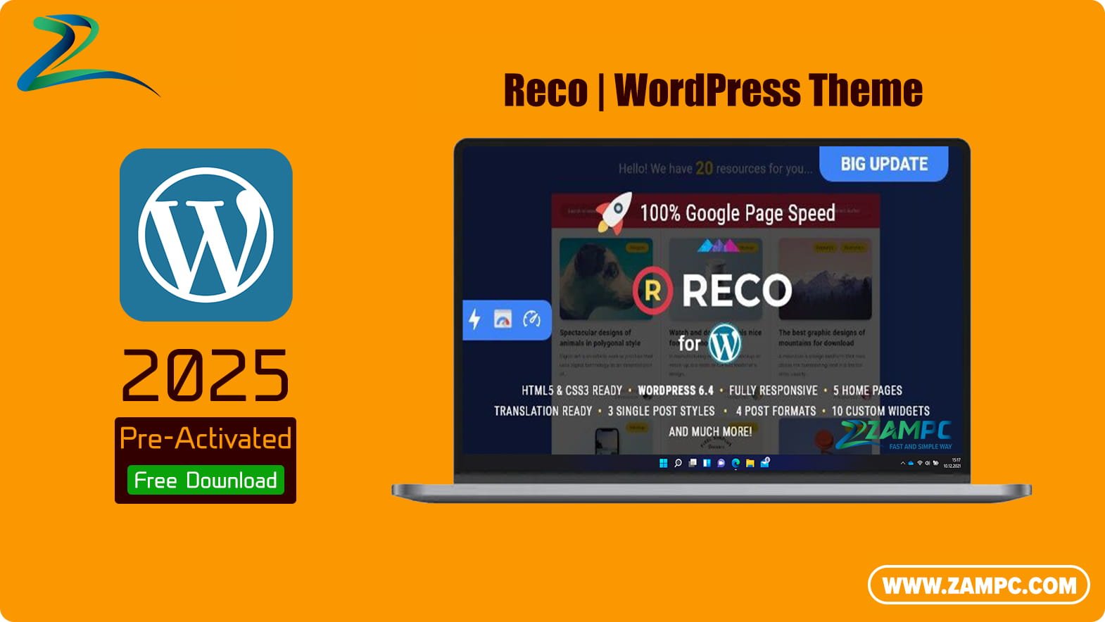Reco WordPress Theme ZamPC