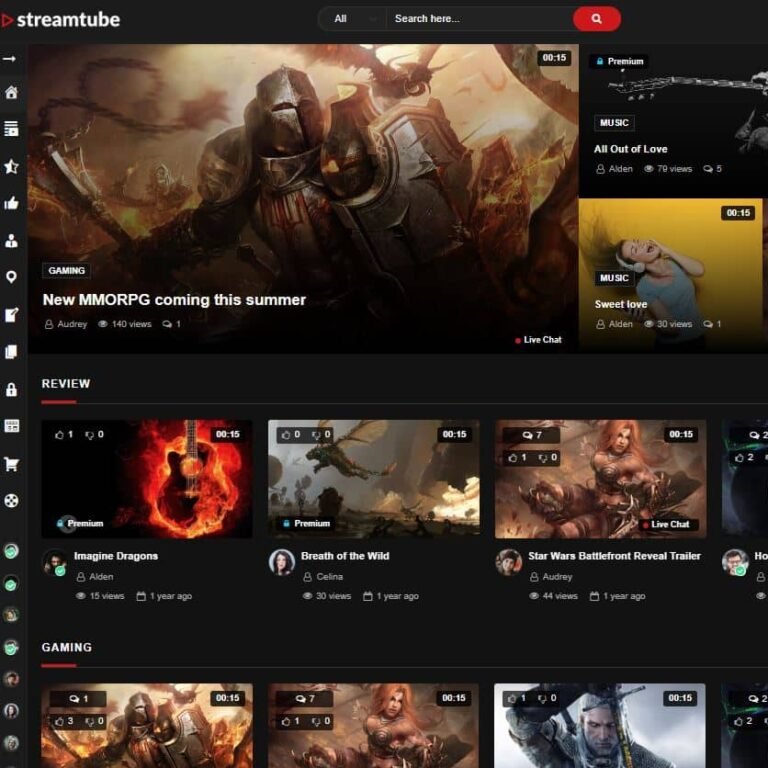 StreamTube Theme WordPress