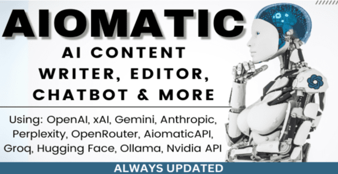 Aiomatic - AI Content Writer, Editor, ChatBot & AI Toolkit