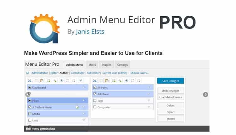 Admin Menu Editor Pro