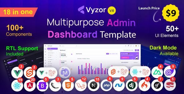 Vyzor – Multipurpose Admin & Dashboard Template