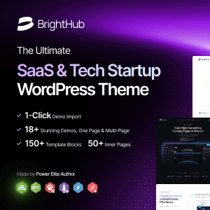 BrightHub – SaaS & Tech Startup WordPress Theme
