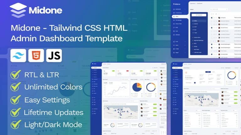 Midone 5.0.5 – Tailwind 4 Laravel 11 Admin Dashboard Template + HTML ...