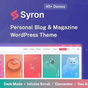 Syron – Personal Blog & Magazine WordPress Theme