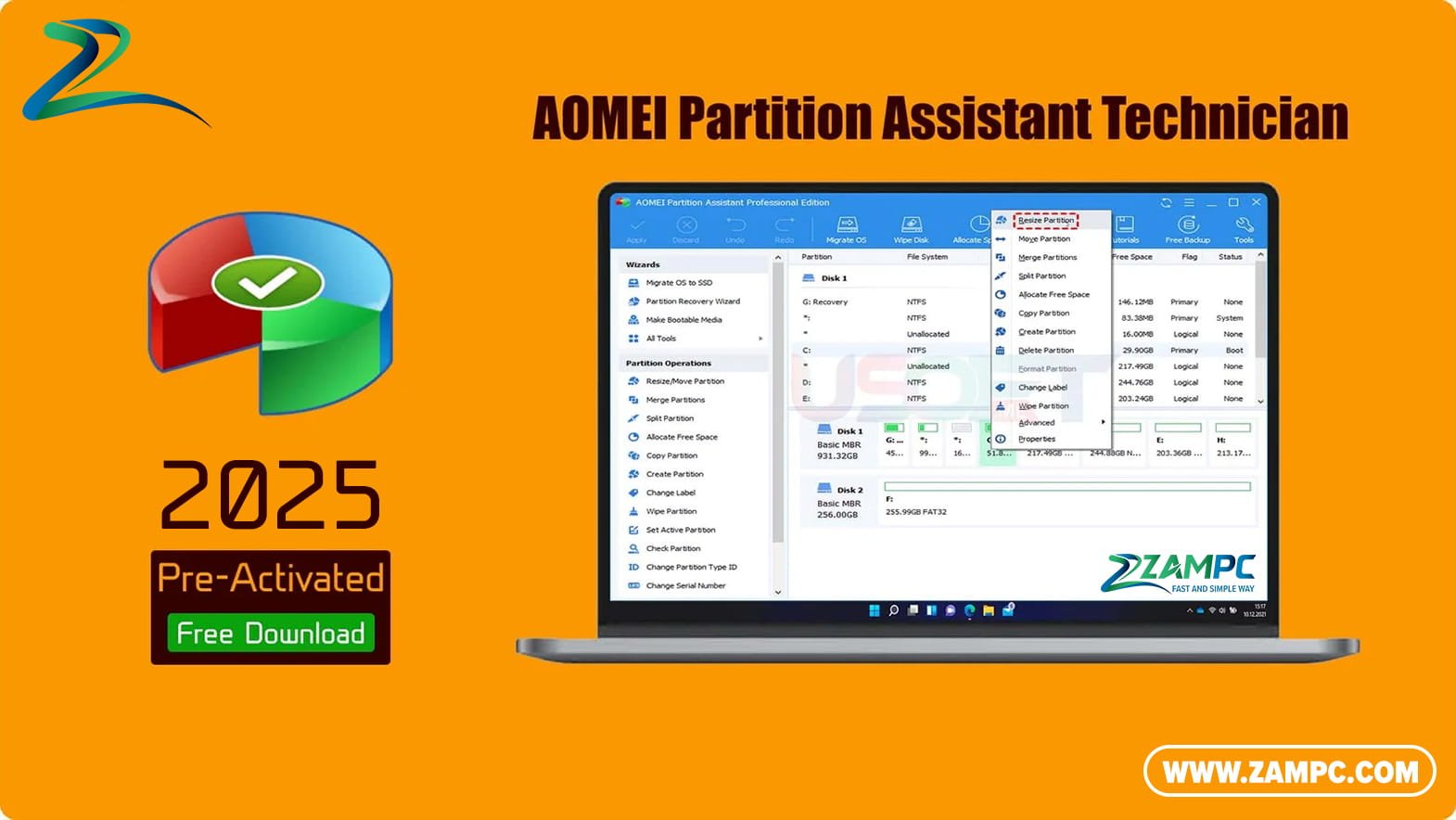 AOMEI Partition Assistant Technician ZamPC