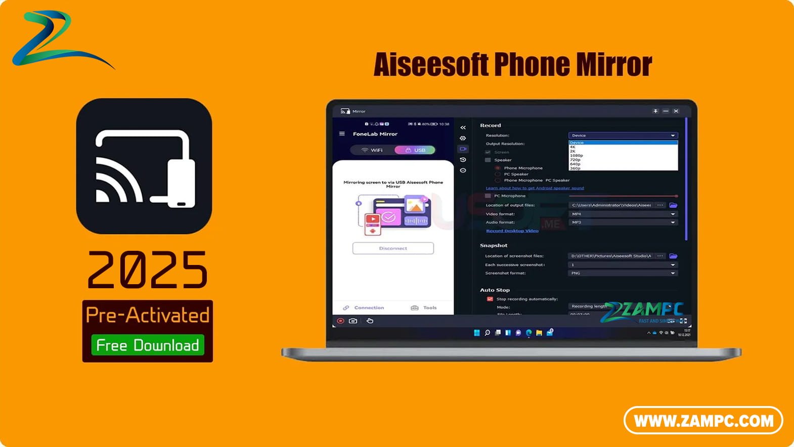 Aiseesoft Phone Mirror ZamPC