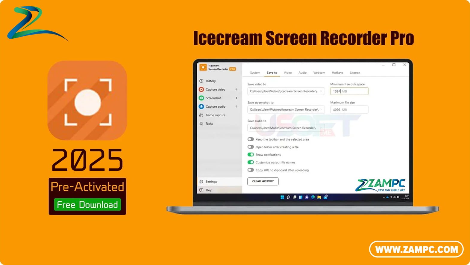 Icecream Screen Recorder Pro ZamPC