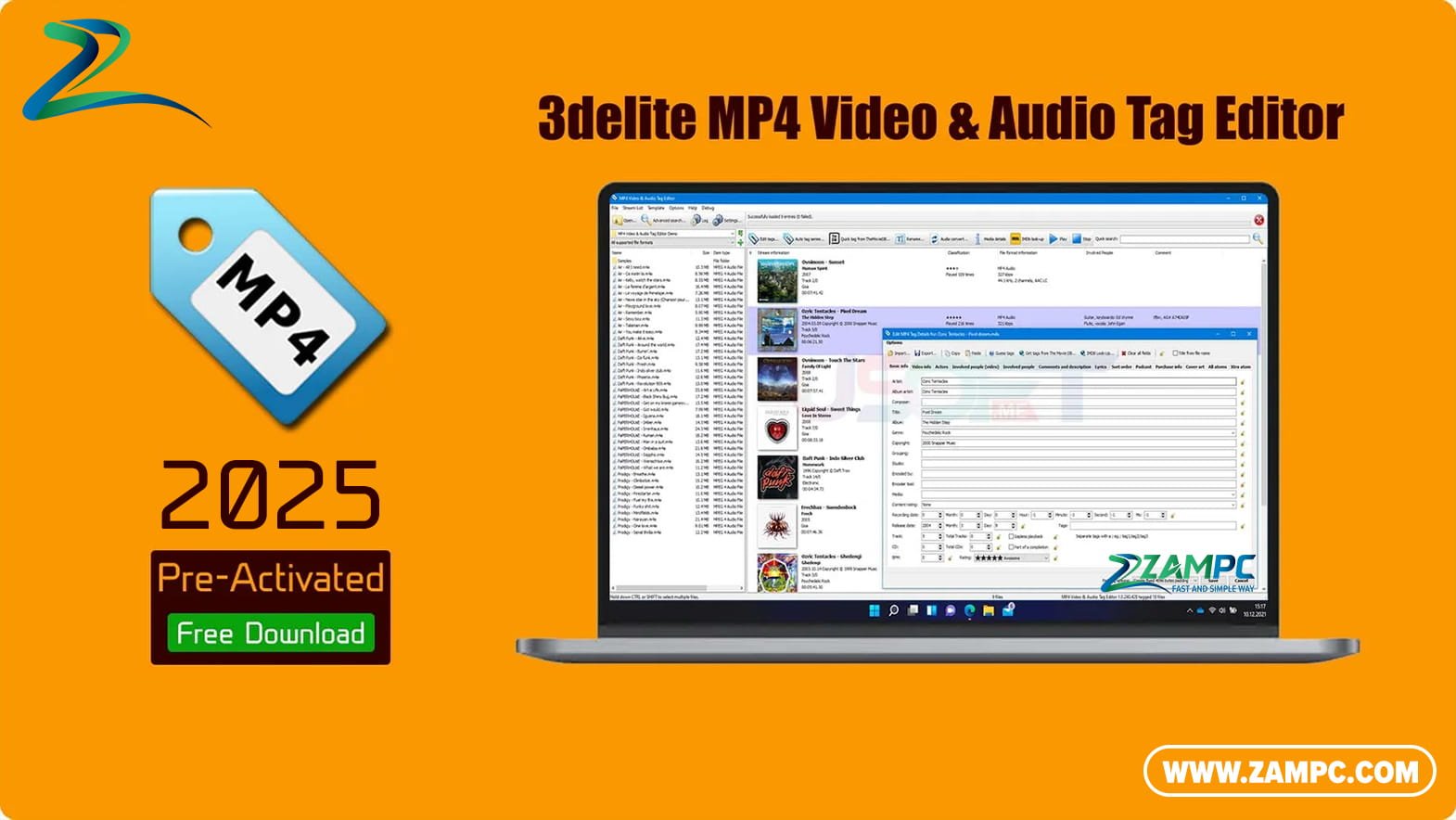 3delite MP4 Video & Audio Tag Editor ZamPC