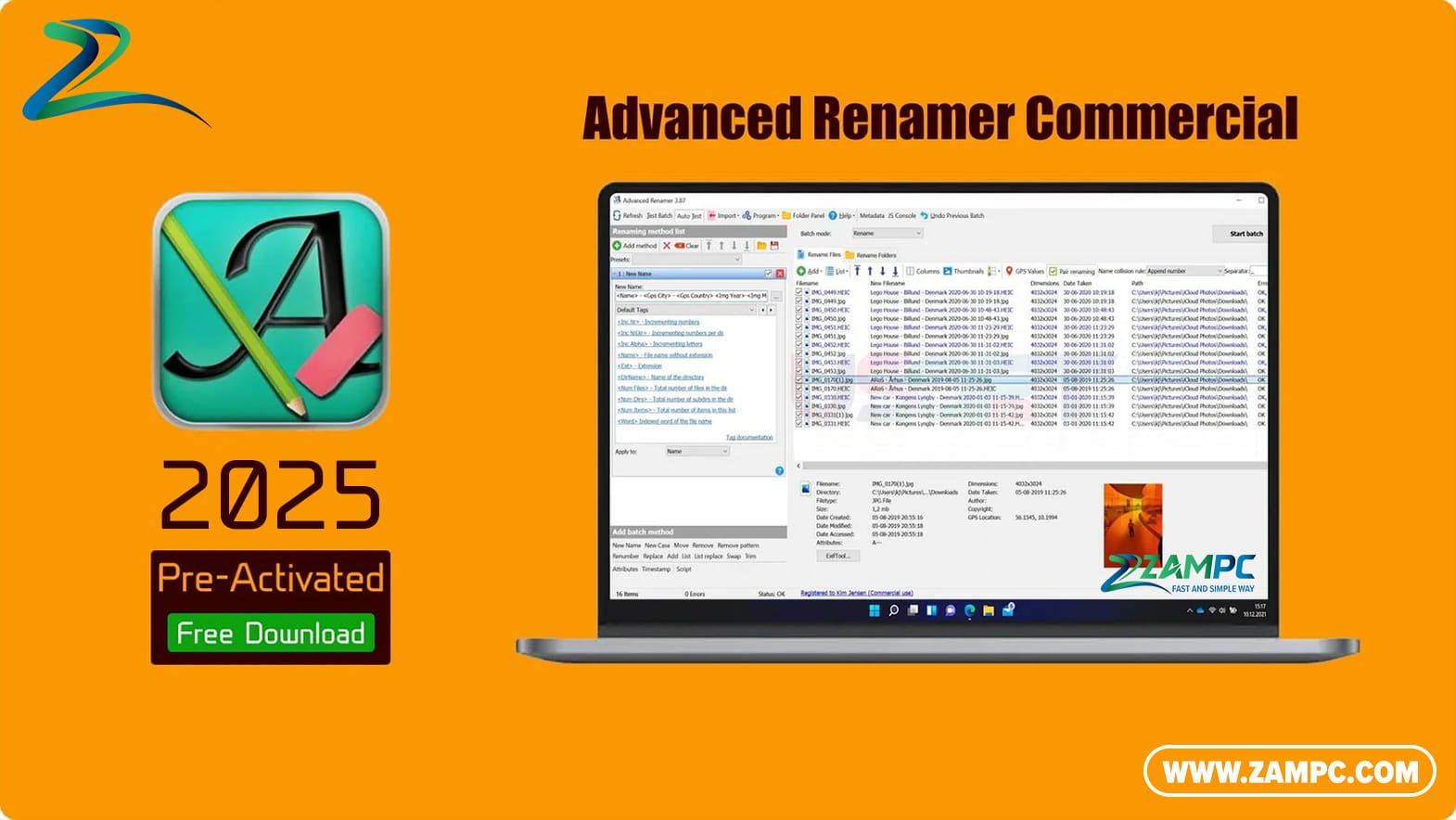 Advanced Renamer Commercial ZamPC