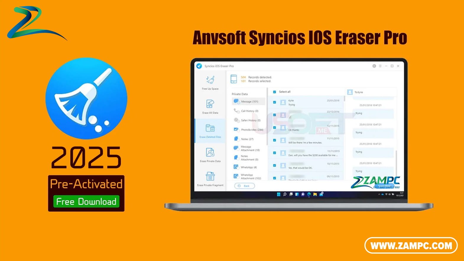Anvsoft Syncios iOS Eraser Pro ZamPC