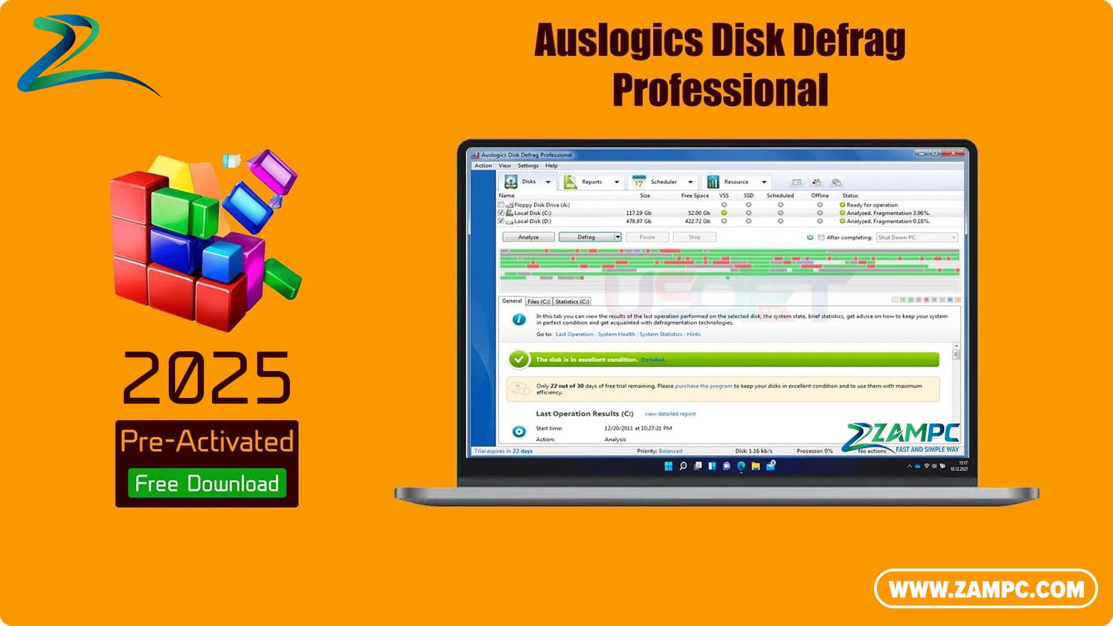 Auslogics Disk Defrag Professional ZamPC