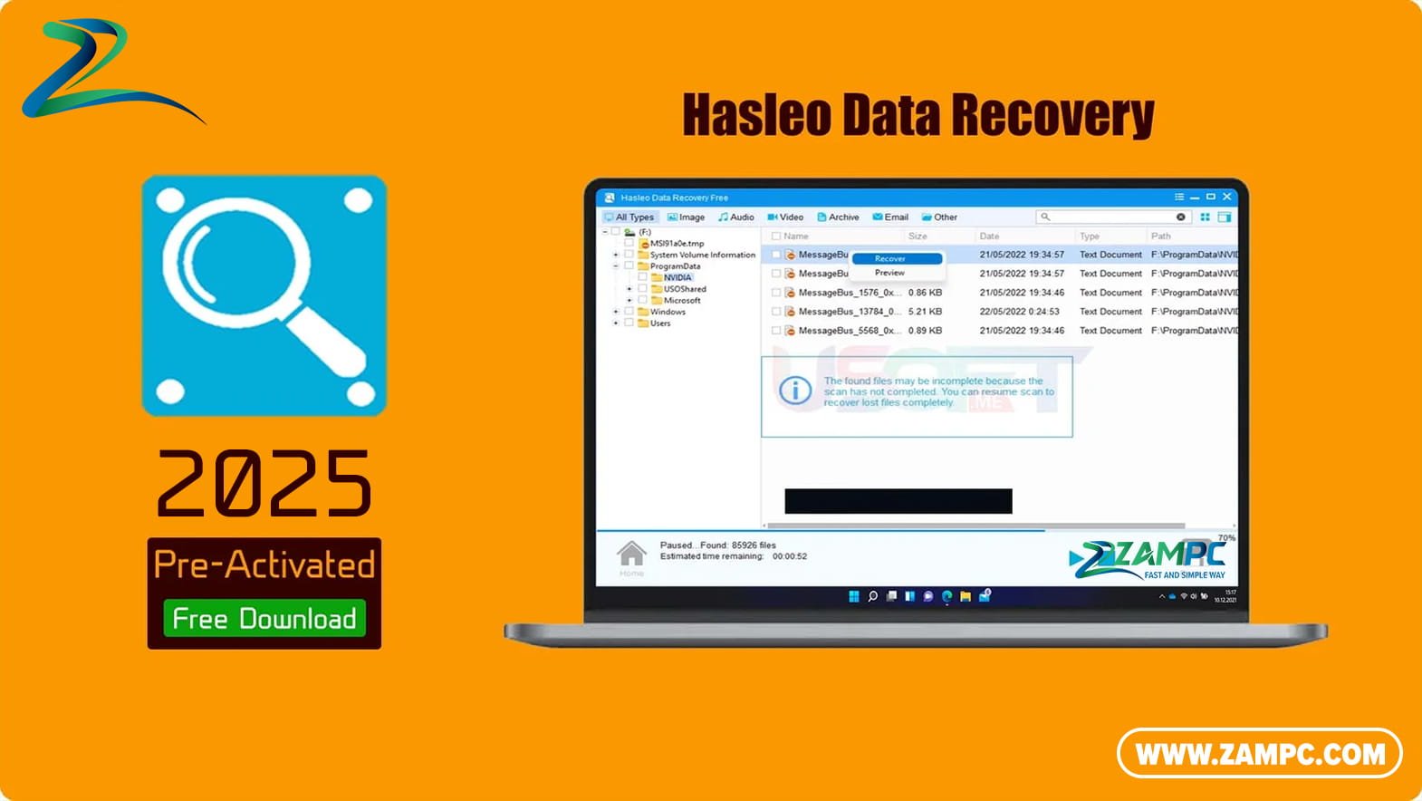 Hasleo Data Recovery ZamPC