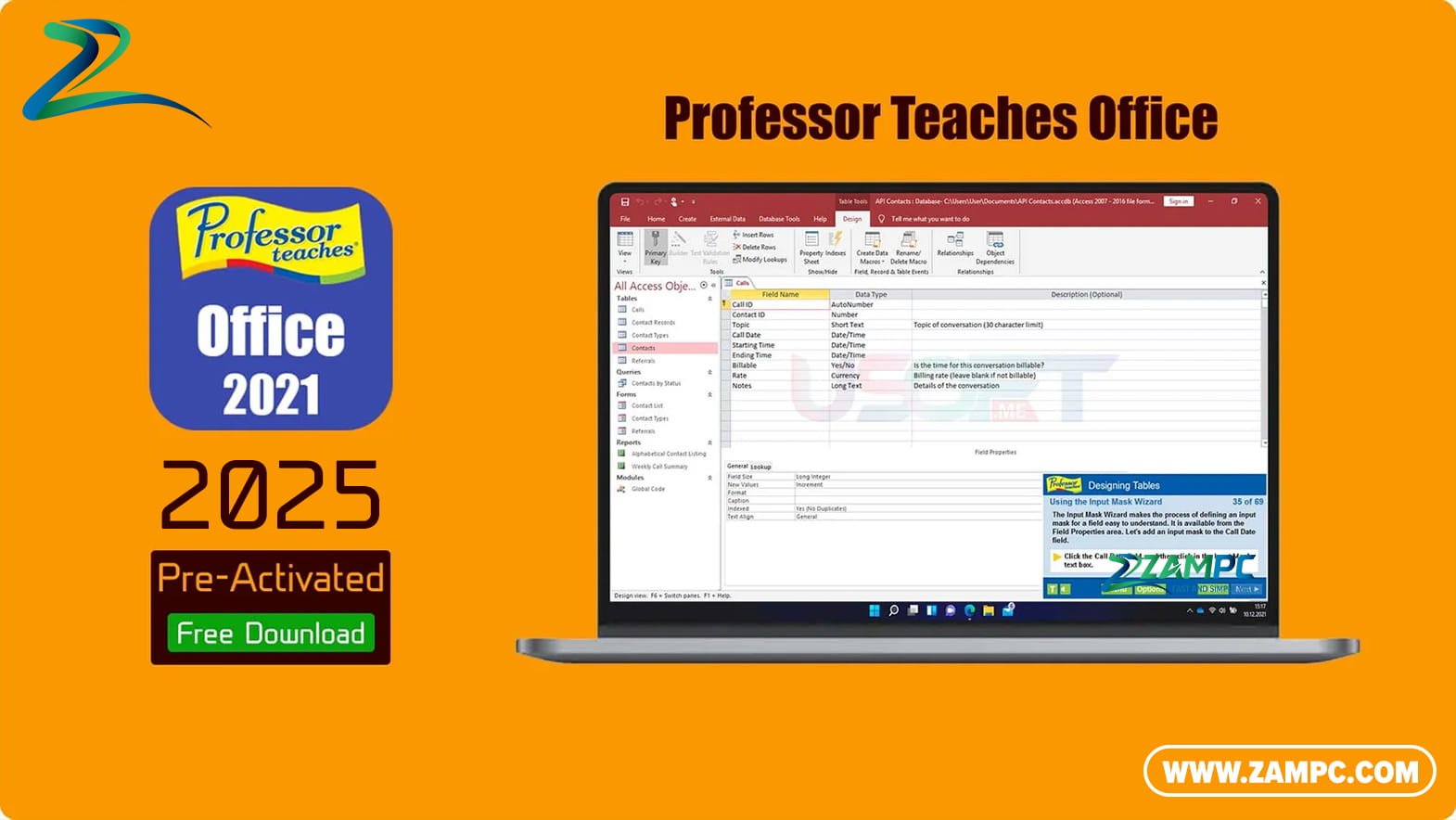 Professor teaches Office ZamPC