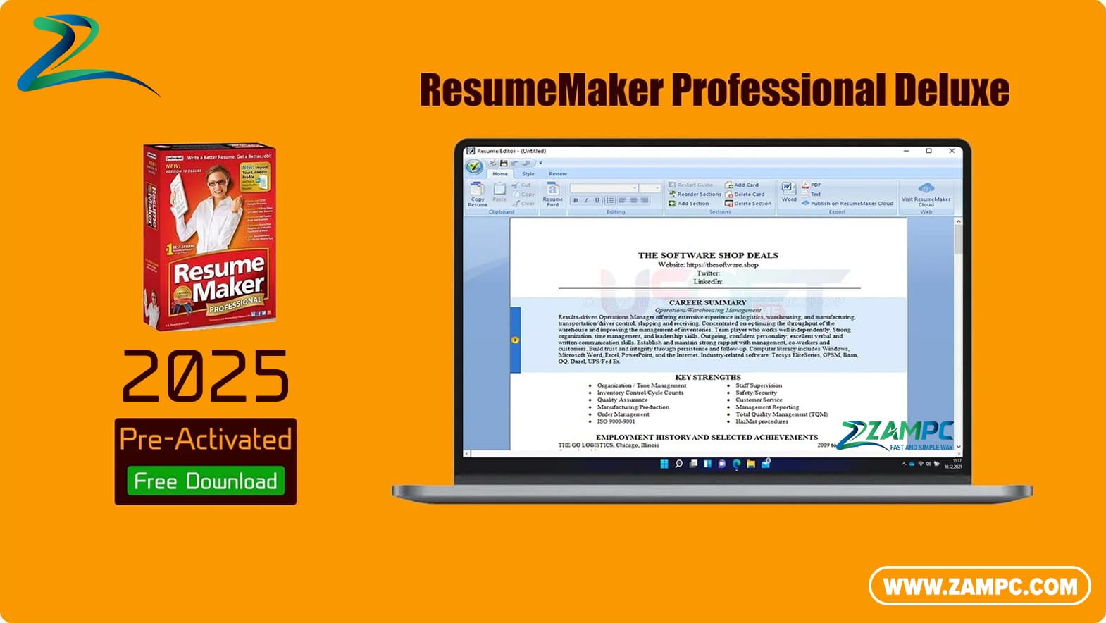 ResumeMaker Professional Deluxe ZamPC