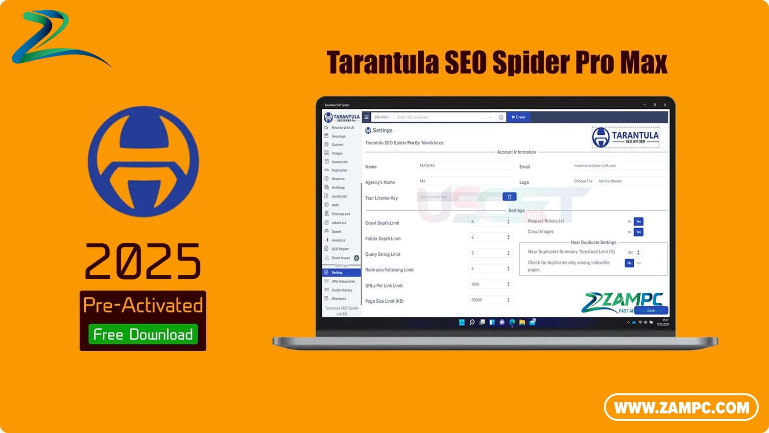 Tarantula SEO Spider Pro Max ZamPC