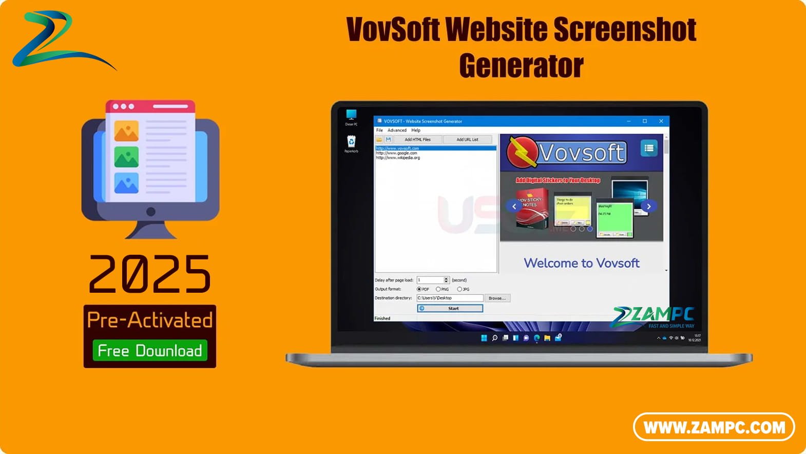 VovSoft Website Screenshot Generator ZamPC