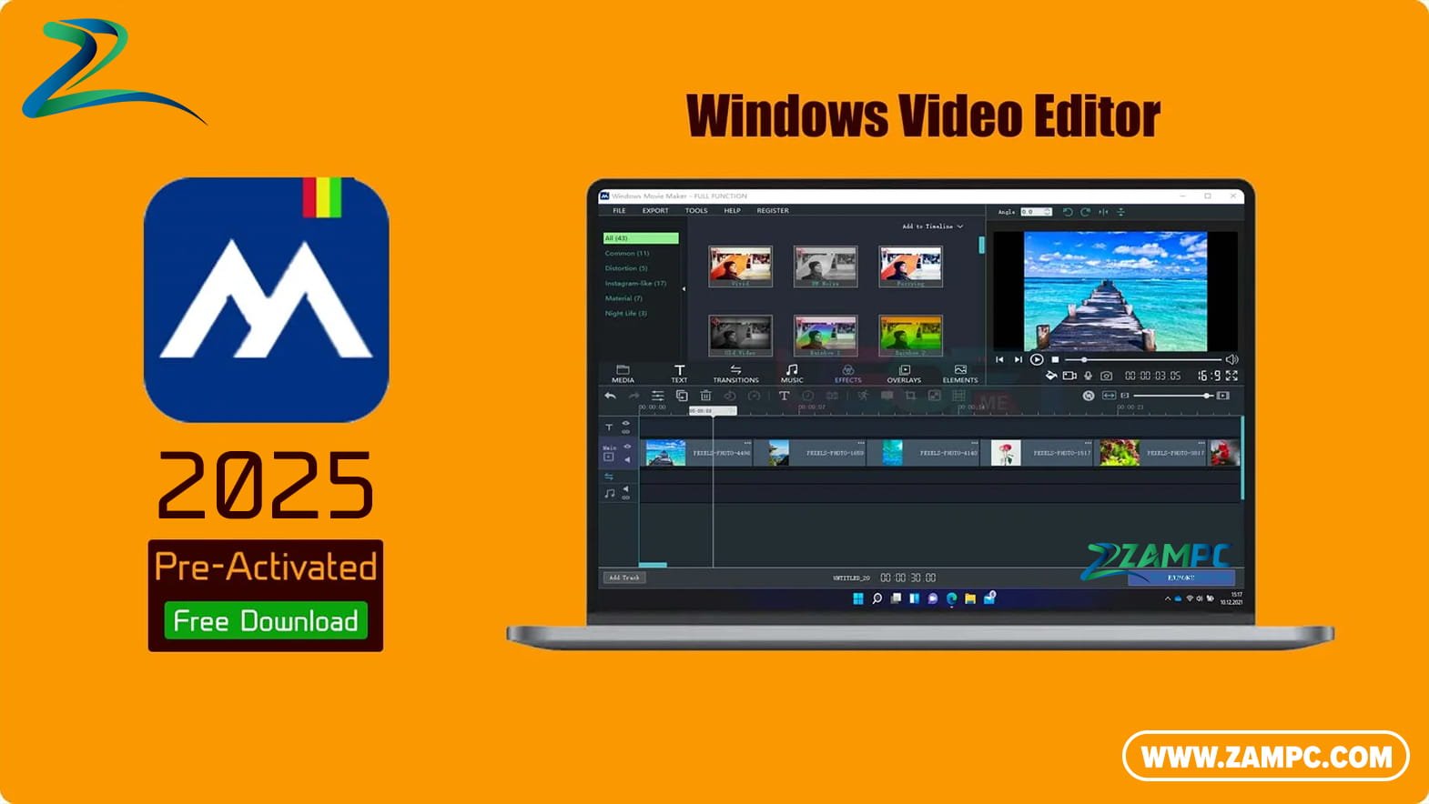 Windows Video Editor ZamPC