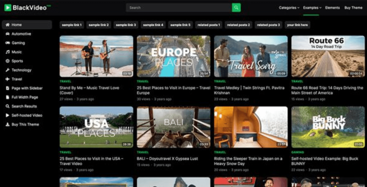 BlackVideo Pro WordPress Theme