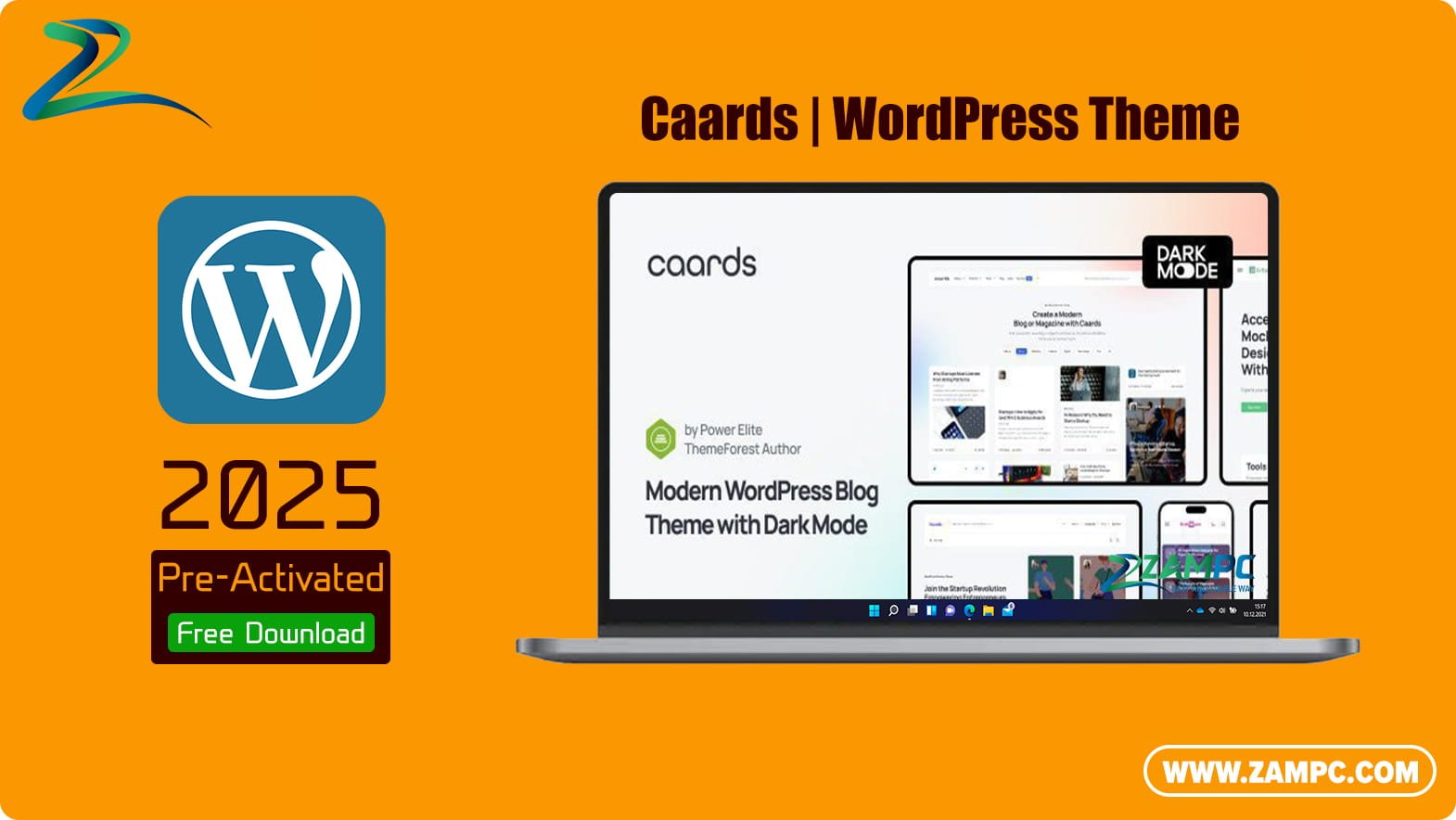 Caards WordPress Theme ZamPC