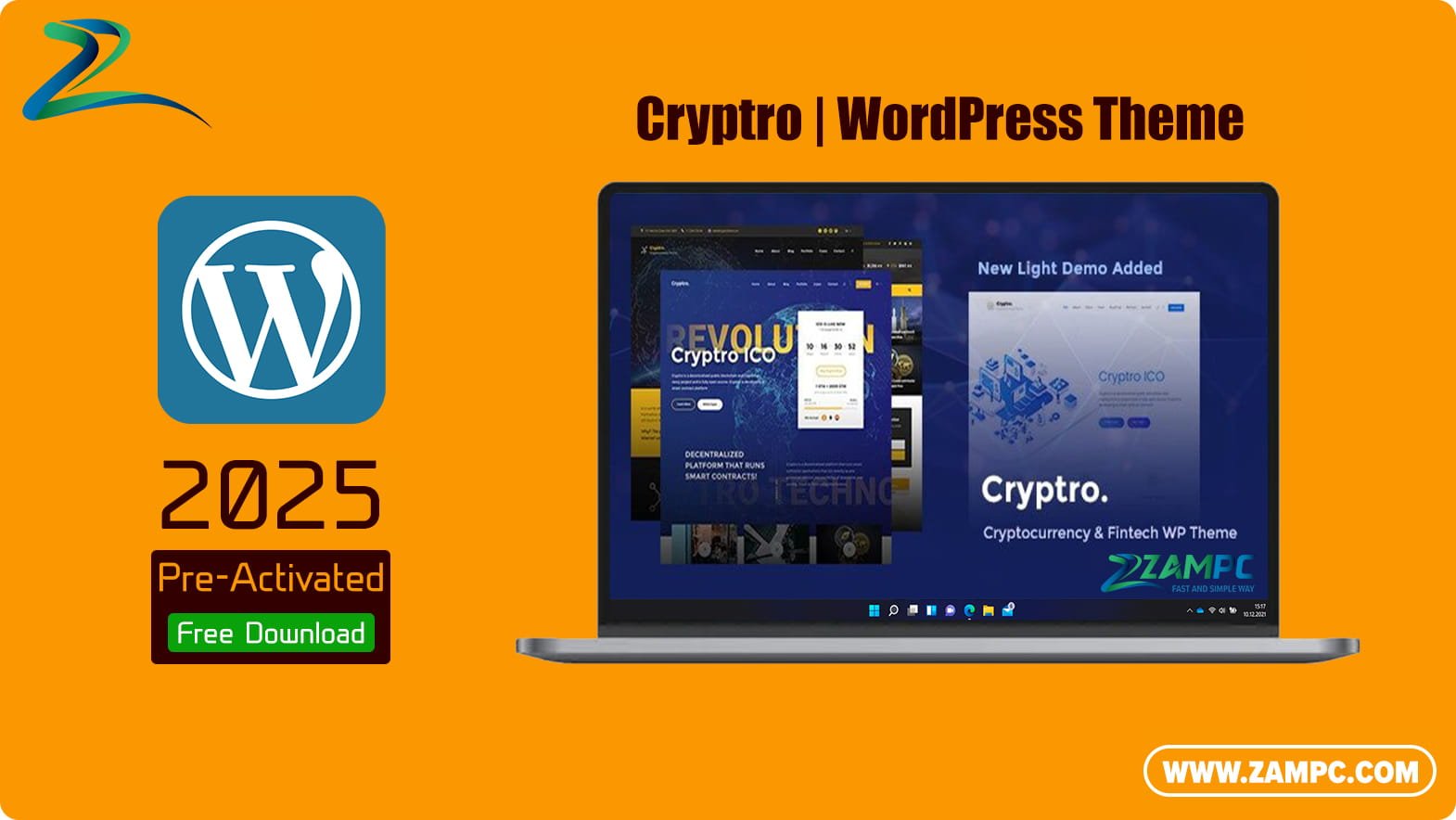 Cryptro WordPress Theme ZamPC