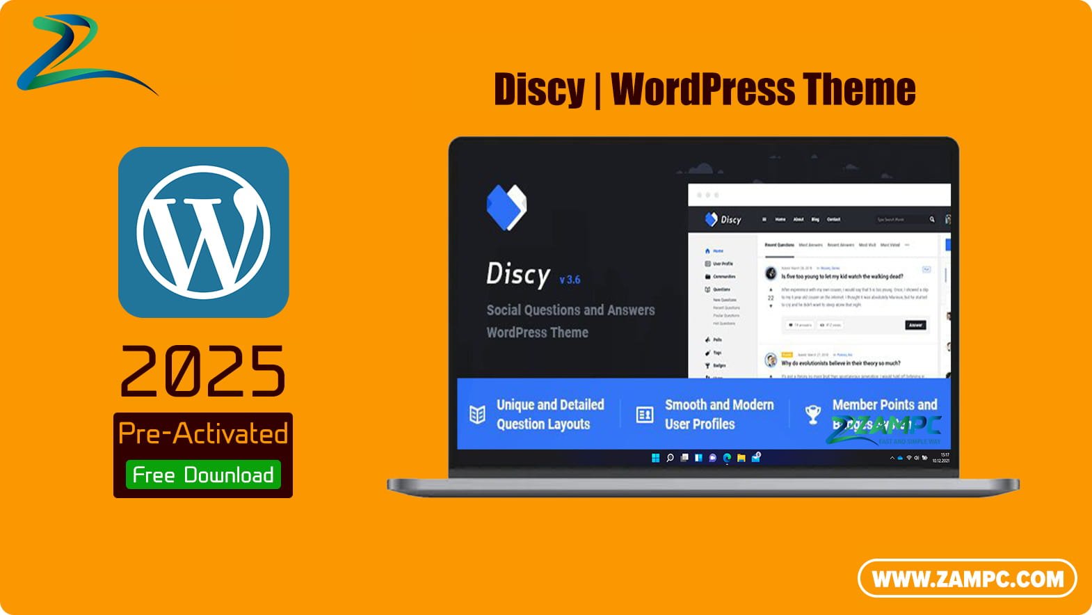Discy WordPress Theme ZamPC