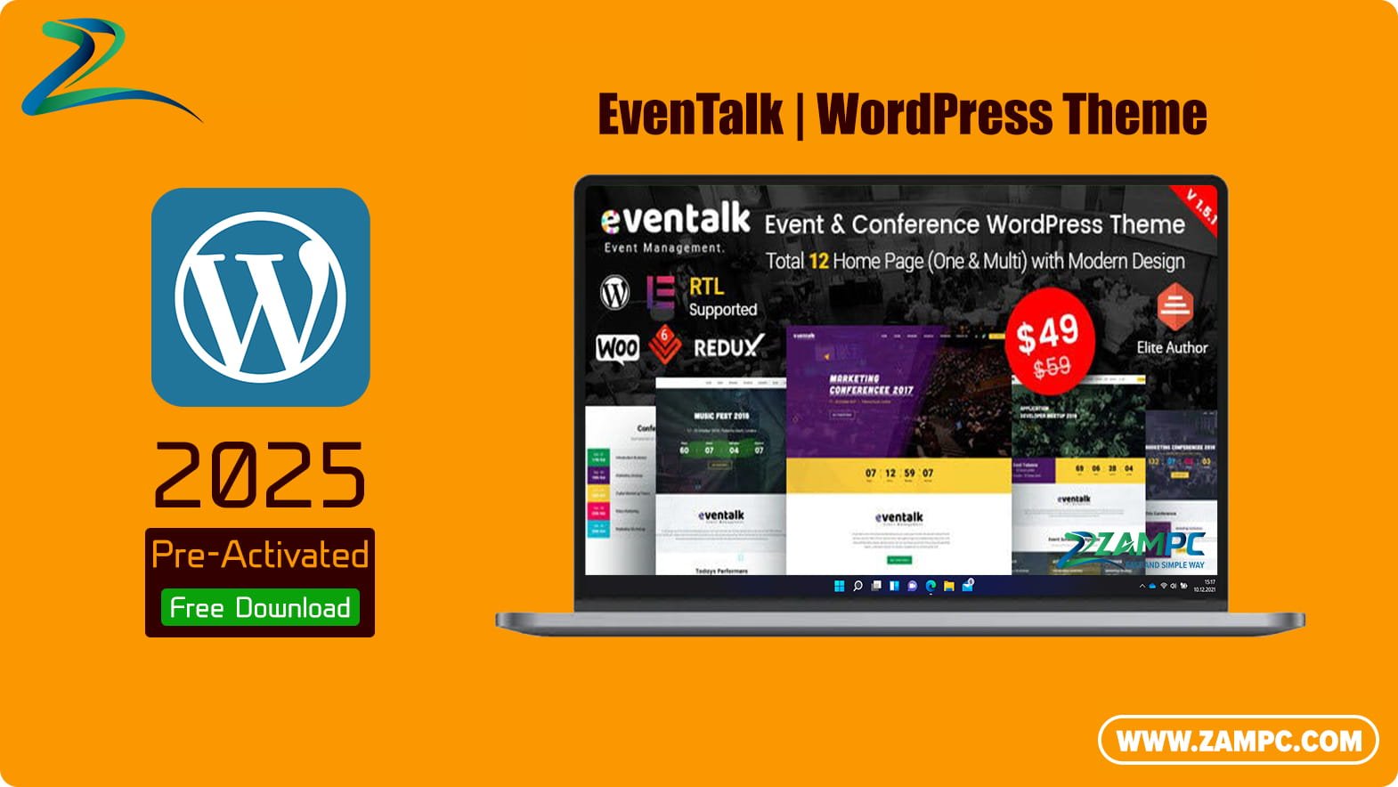 EvenTalk WordPress Theme ZamPC
