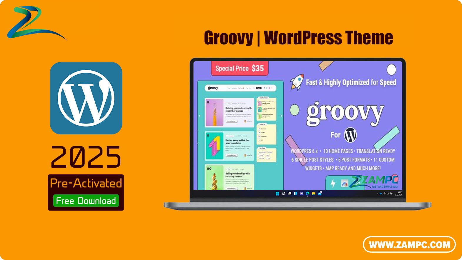 Groovy WordPress Theme ZamPC