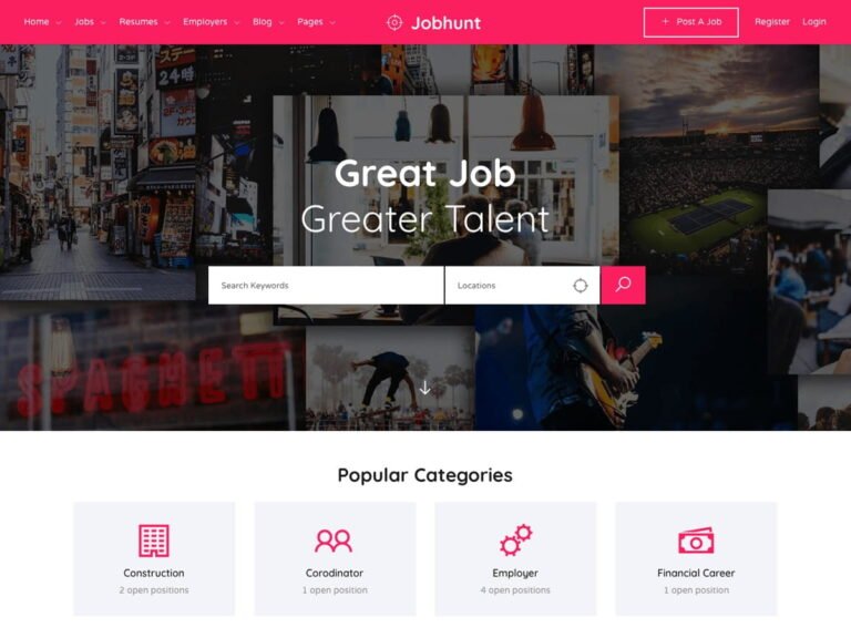 Jobhunt WordPress Theme ZamPC