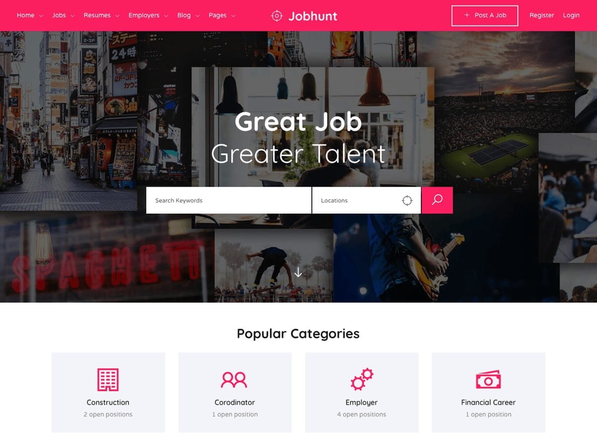 Jobhunt WordPress Theme ZamPC