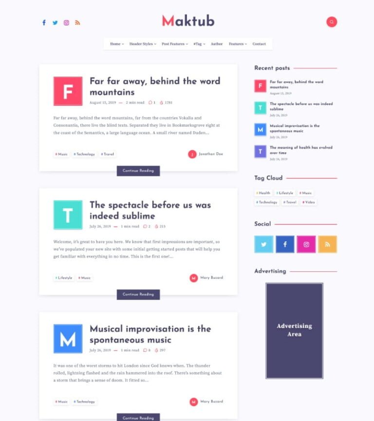 Maktub WordPress Theme