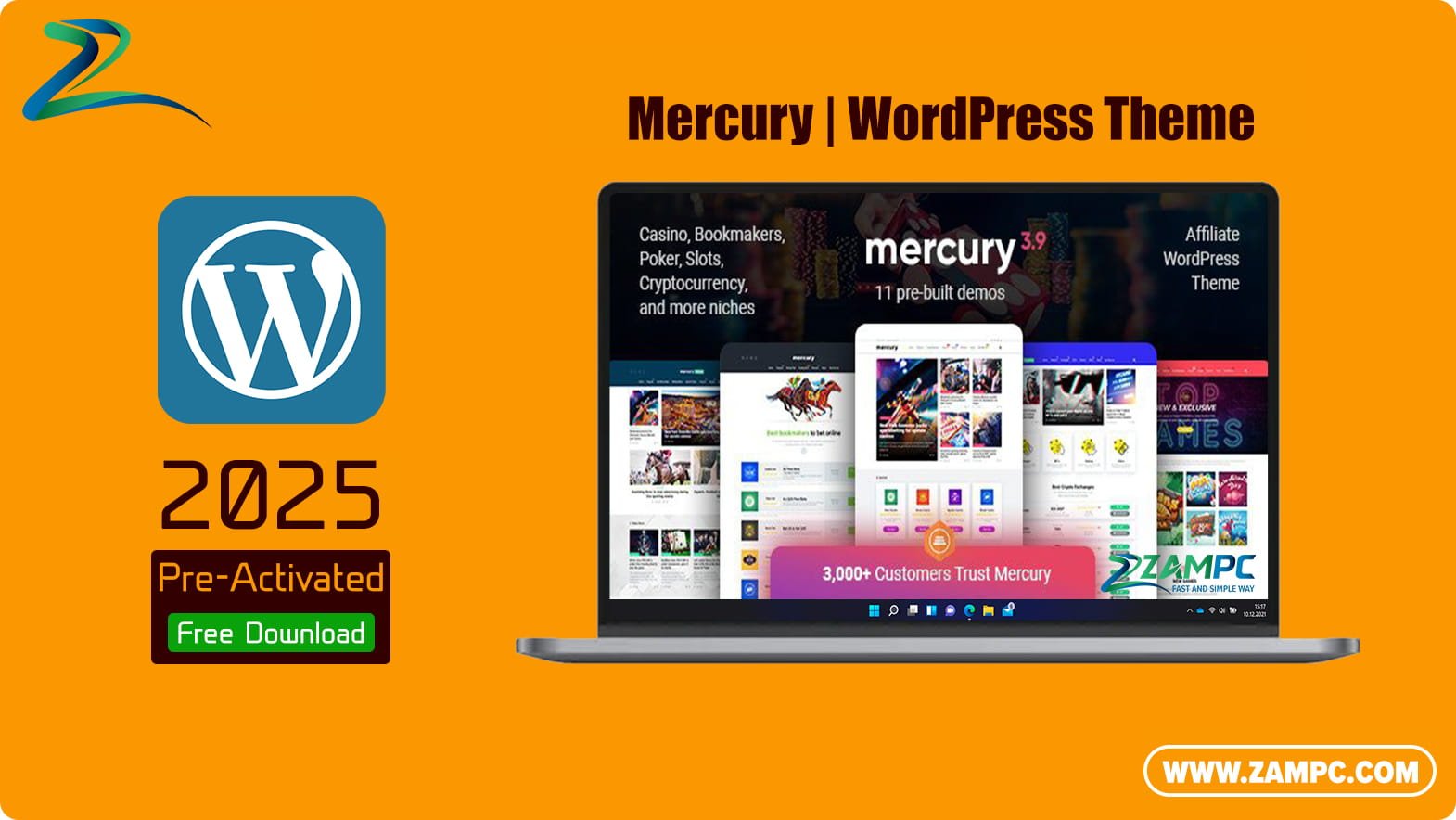 Mercury WordPress Theme ZamPC