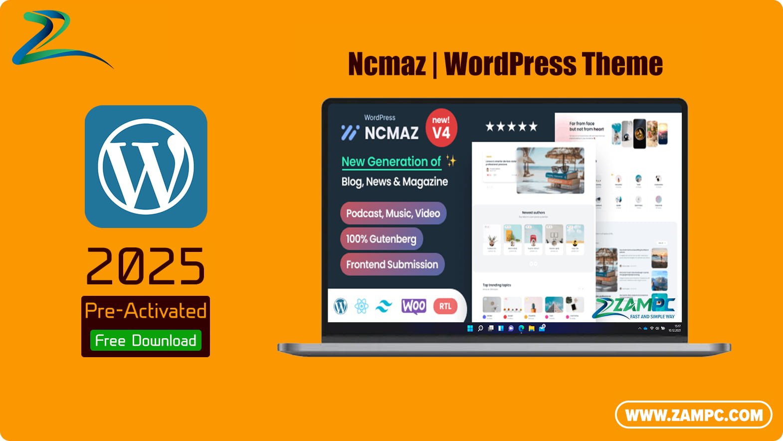 Ncmaz WordPress Theme ZamPC