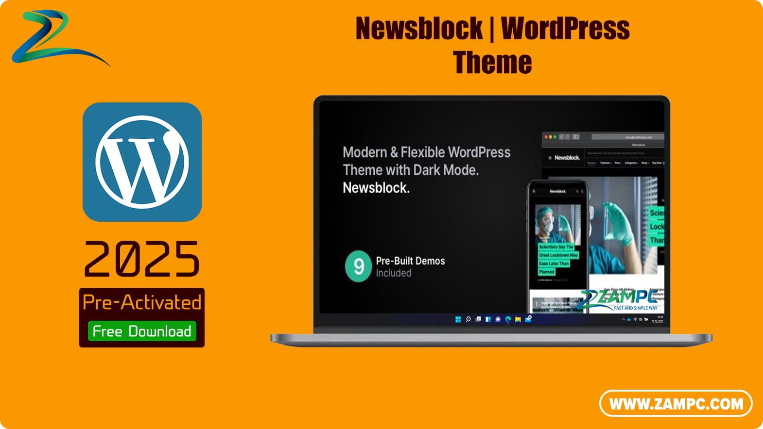 Newsblock WordPress Theme ZamPC