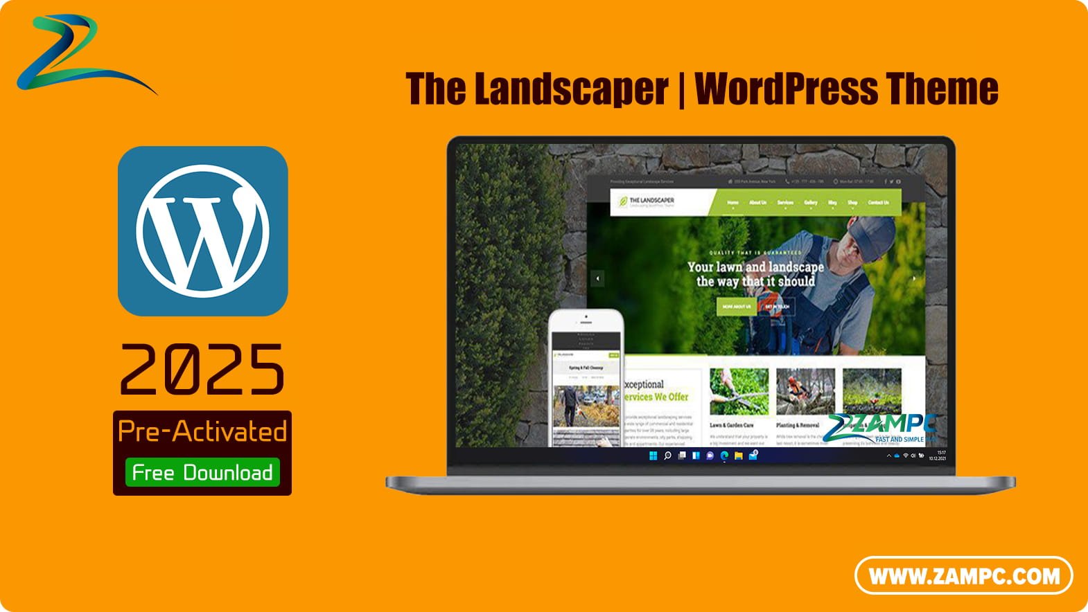 The Landscaper WordPress Theme ZamPC