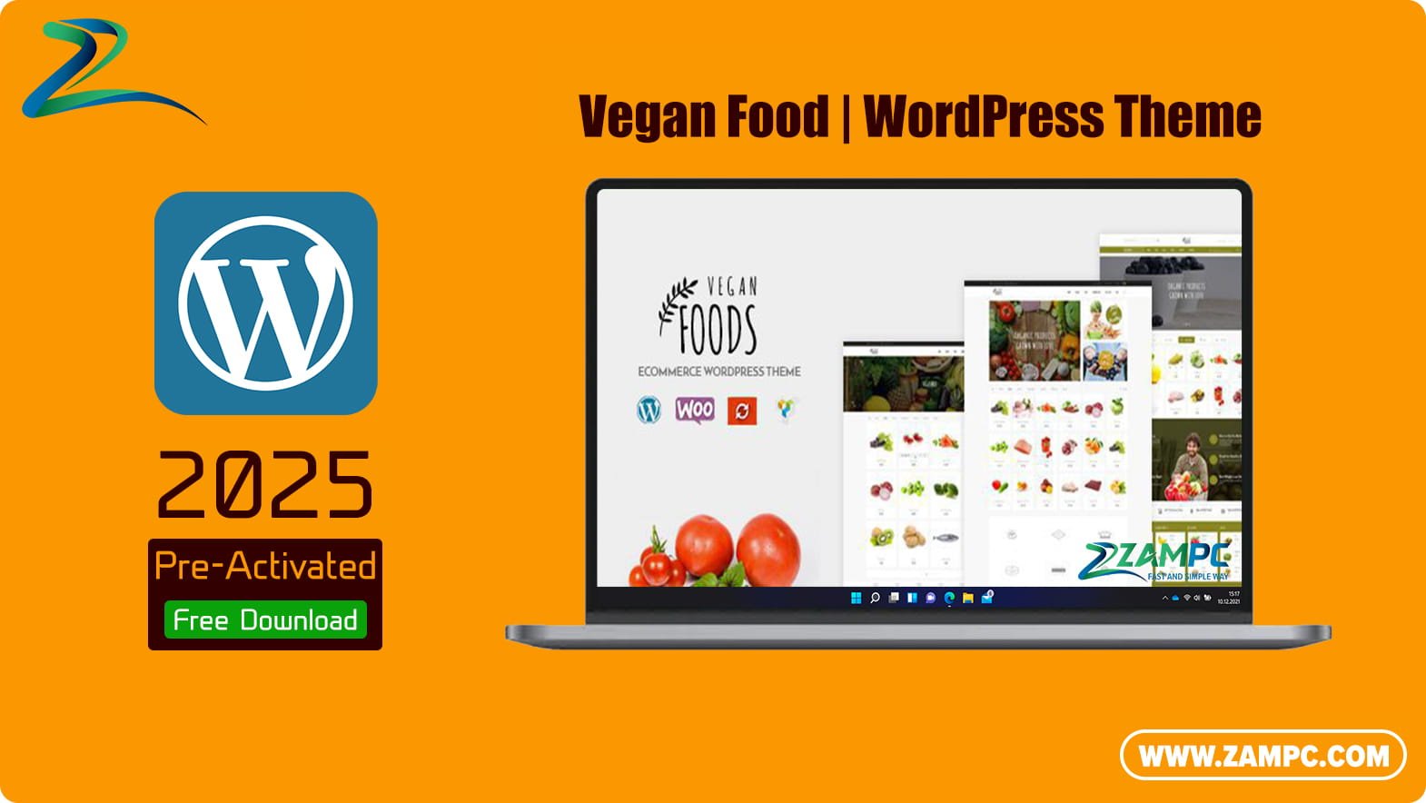 Vegan Food WordPress Theme ZamPC