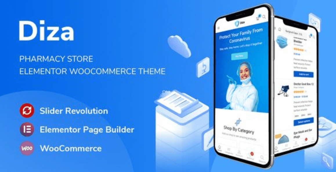 Diza Pharmacy Store Elementor Theme