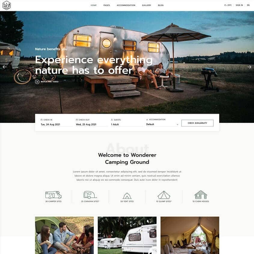 Kamperen Theme WordPress