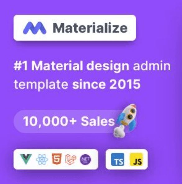 Materialize Admin Dashboard Template