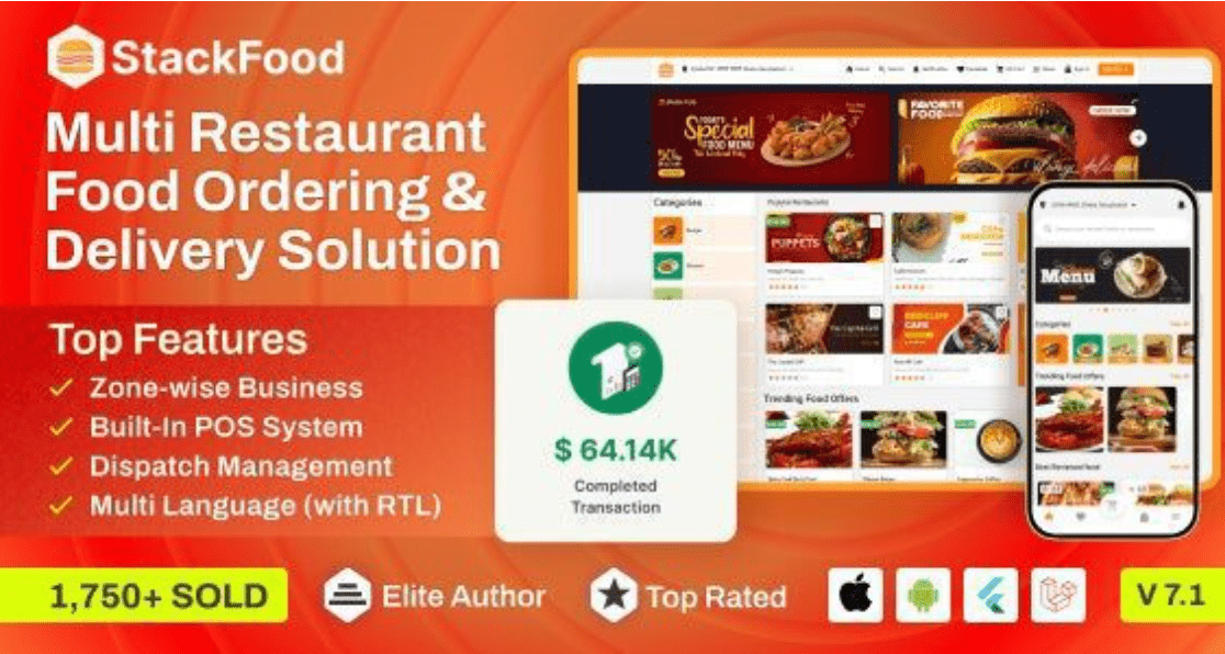 StackFood Multi Restaurant App
