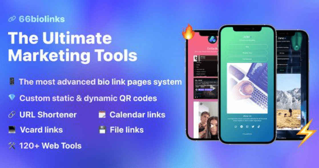 66biolinks Bio Links, URL Shortener Scripts