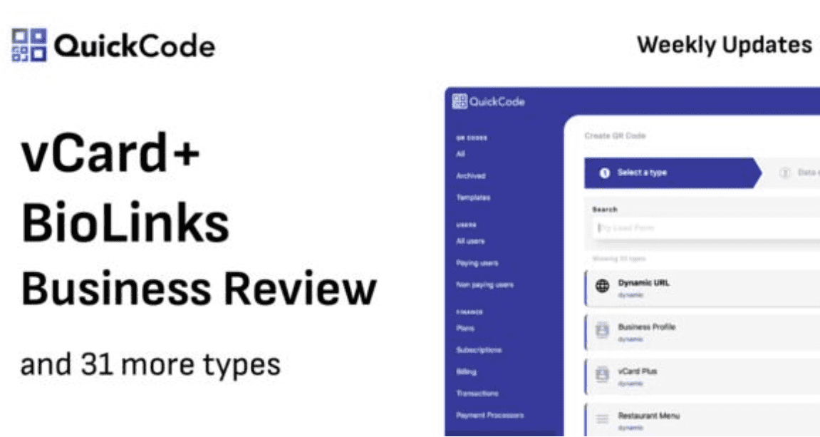 QR Code Generator BioLinks vCard SaaS